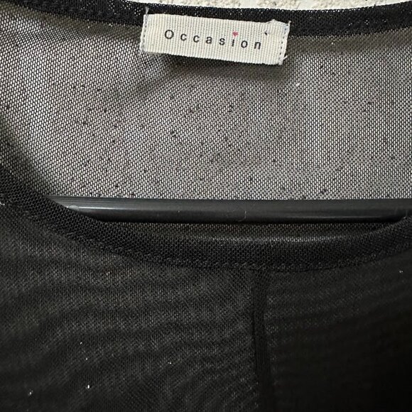 Black Sheer Kiss Graphic Dress Size M - Picture 5 of 7